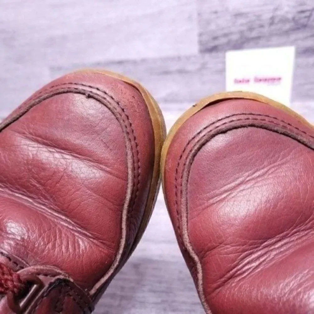 Bates Floaters Leather Chukka Lace Up Fleece Line Winter Boot Red Men's sz 8.5